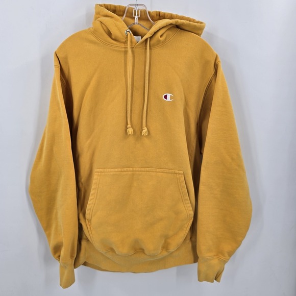Champion Other - Champion Hoodie‎ Men's M Reverse Weave Yellow Logo Casual Comfort